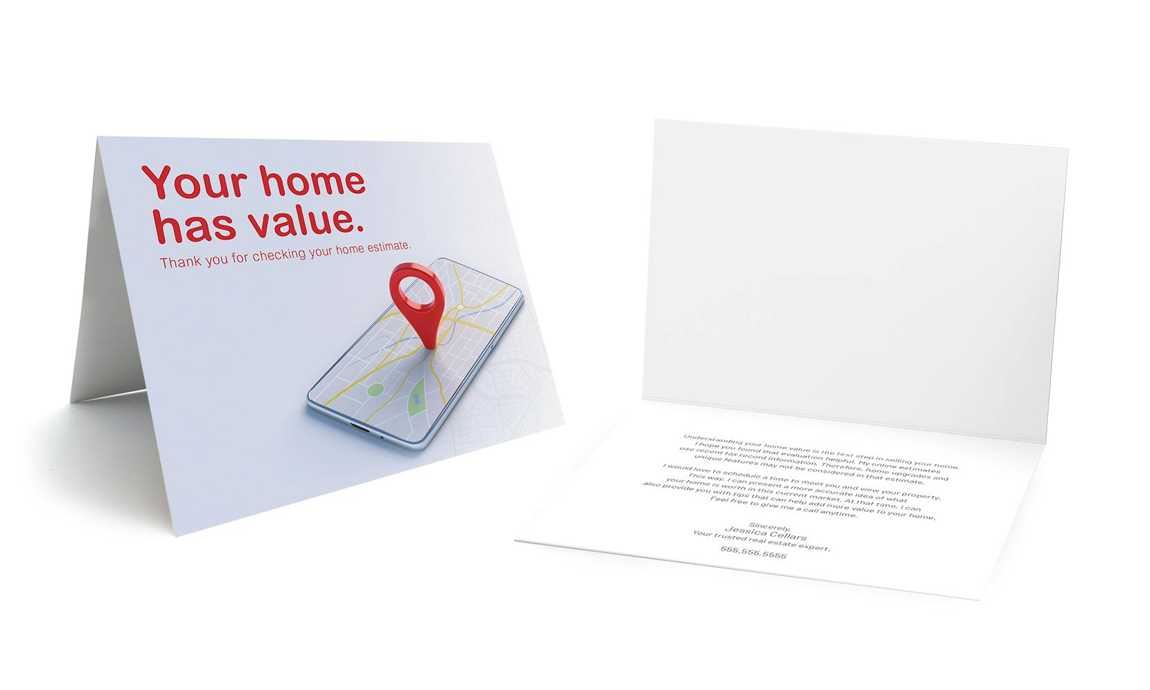 Your home has value note card