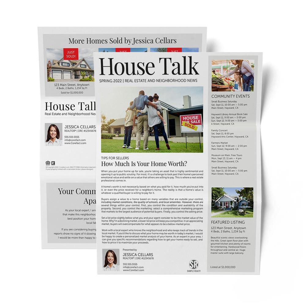 House Talk Trifold Newsletter about real estate pricing