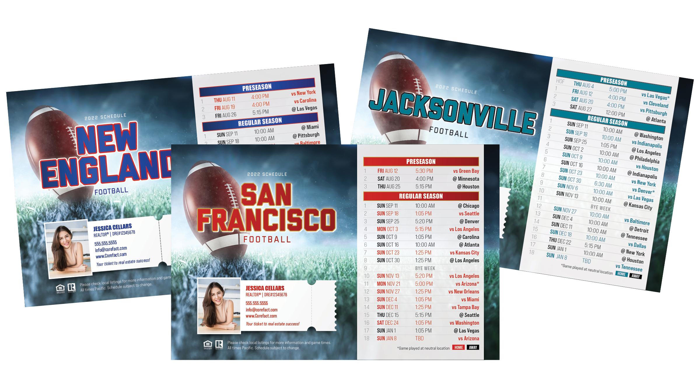 Football Schedules - Postcards & Magnets