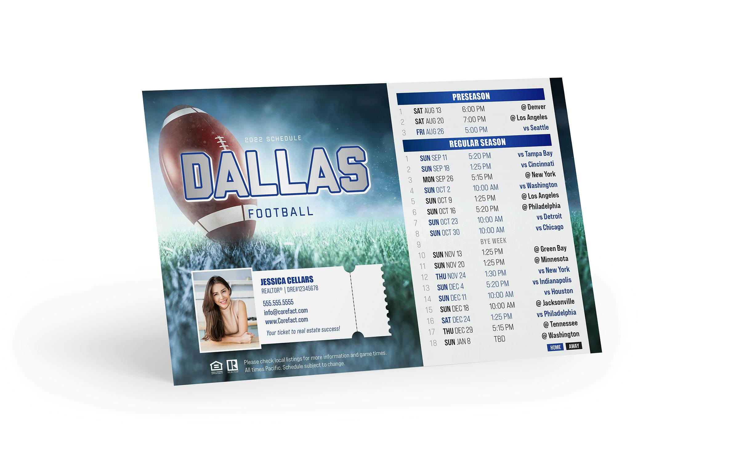 Football Schedule Magnets - Mailers